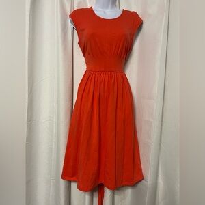 eShakti Women’s Orange Midi Dress Size 0
